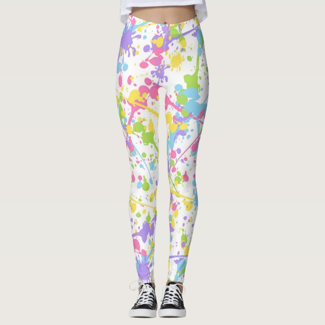 Colourful Paint Splash Leggings (Front)