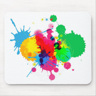 Colourful Paint Splash Mouse Pad