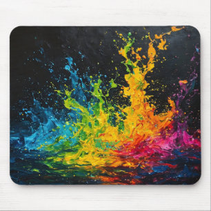 Colourful Paint Splash Mouse Pad