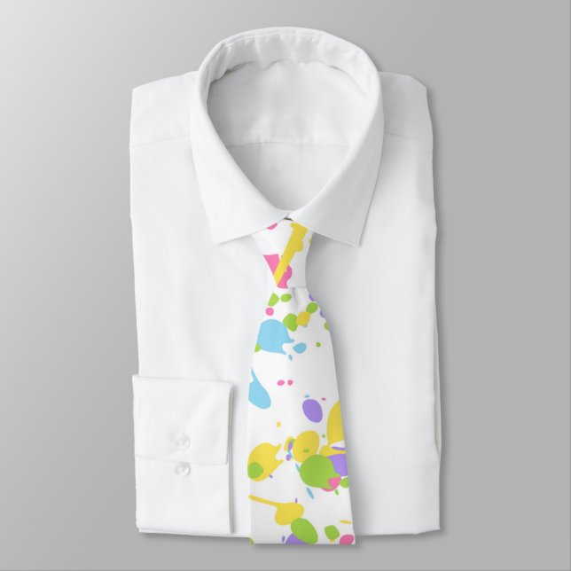 Colourful Paint Splash Necktie (Tied)