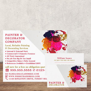Colourful Paint Splash, Painter & Decorator Business Card