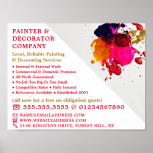Colourful Paint Splash, Painter & Decorator Poster