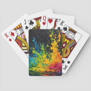 Colourful Paint Splash Playing Cards