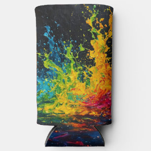 Colourful Paint Splash Seltzer Can Cooler