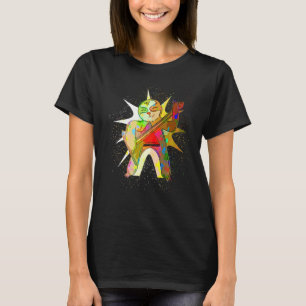 Colourful Paint Splash Sloth Electric Guitar Premi T-Shirt