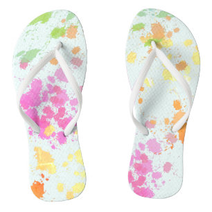 Colourful Paint Splashes Splatter Jandals
