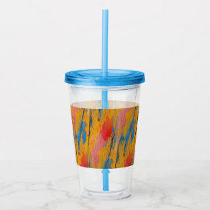 Colourful Paint Splatter Acrylic Tumbler
