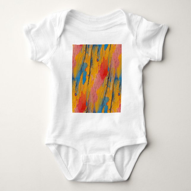 Colourful Paint Splatter Baby Bodysuit (Front)