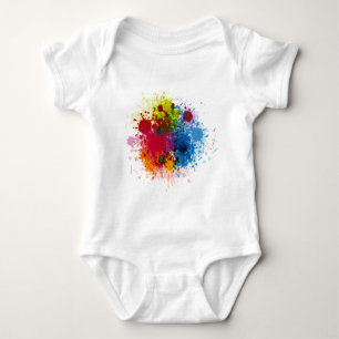 Colourful Paint Splatter Baby Bodysuit