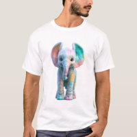 Colourful Paint Splatter Baby Elephant Men