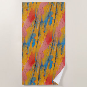 Colourful Paint Splatter Beach Towel
