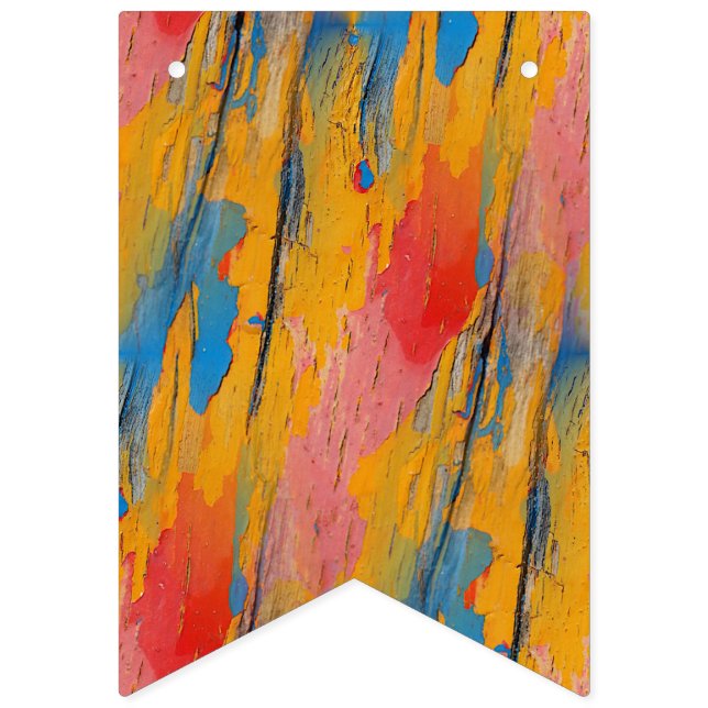 Colourful Paint Splatter Bunting (First Flag)