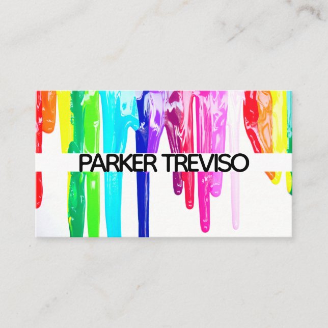 Colourful Paint Splatter Business Card (Front)