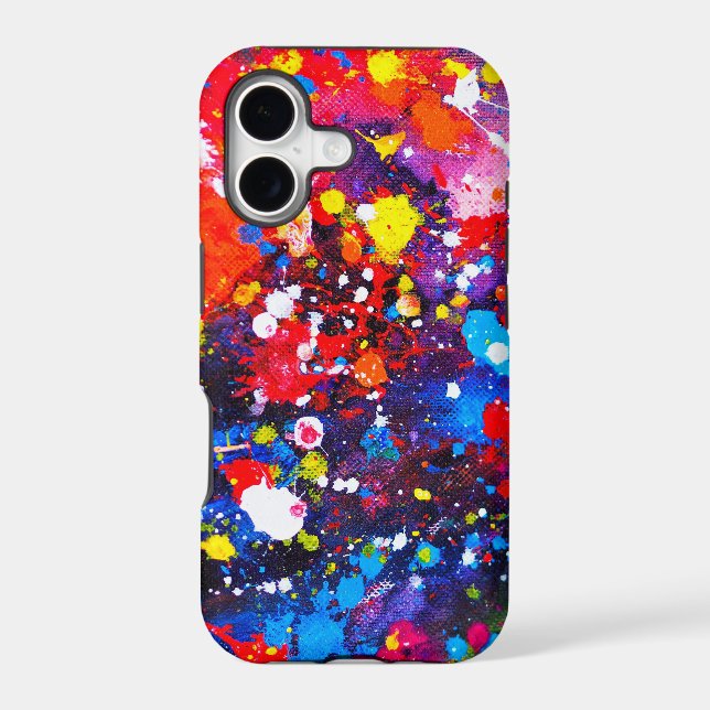 Colourful Paint Splatter Canvas Art (Back)