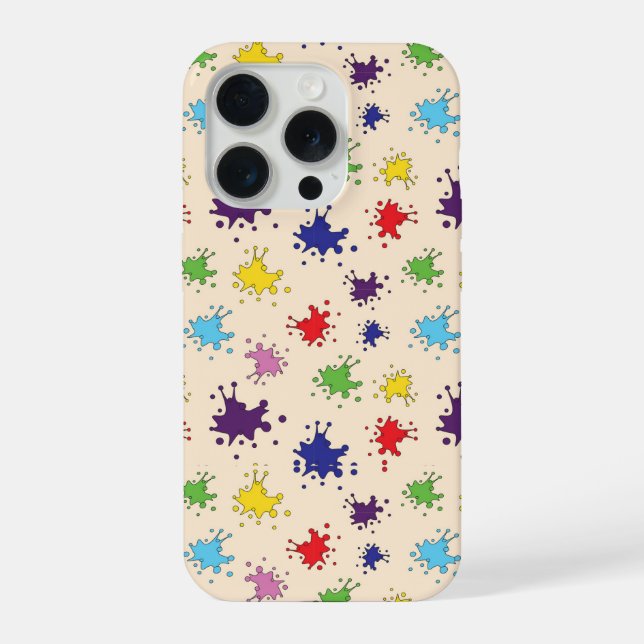 Colourful paint splatter design i phone case (Back)