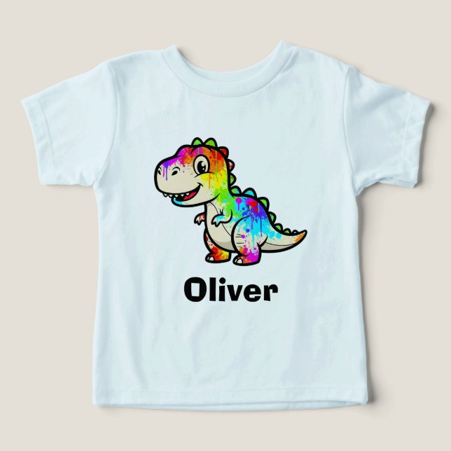 Colourful Paint Splatter Dinosaur (Design Front)