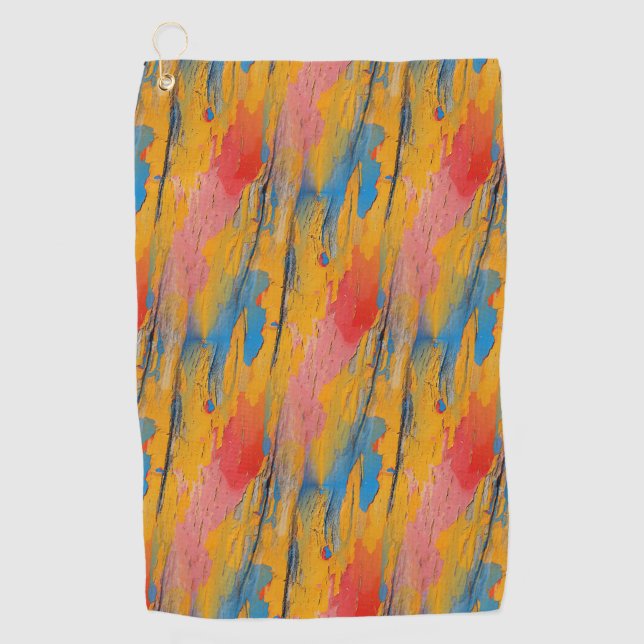 Colourful Paint Splatter Golf Towel (Front)