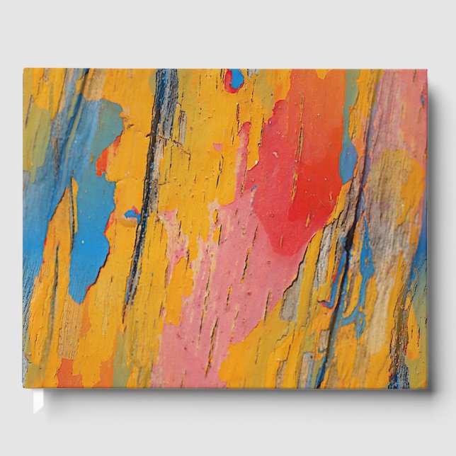 Colourful Paint Splatter Guest Book (Front)