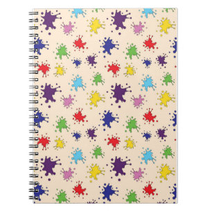 Colourful paint splatter ink splash notebook