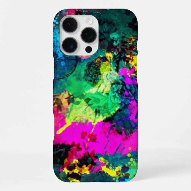 colourful paint splatter iPhone case (Back)