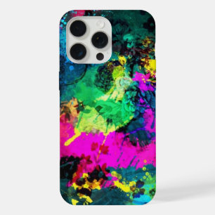colourful paint splatter iPhone 15 pro max case