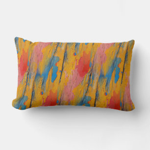 Colourful Paint Splatter Lumbar Cushion