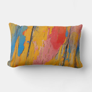Colourful Paint Splatter Lumbar Cushion