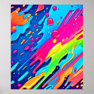 Colourful Paint Splatter Poster