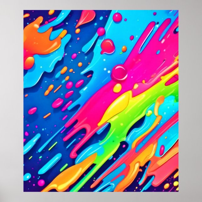 Colourful Paint Splatter Poster (Front)