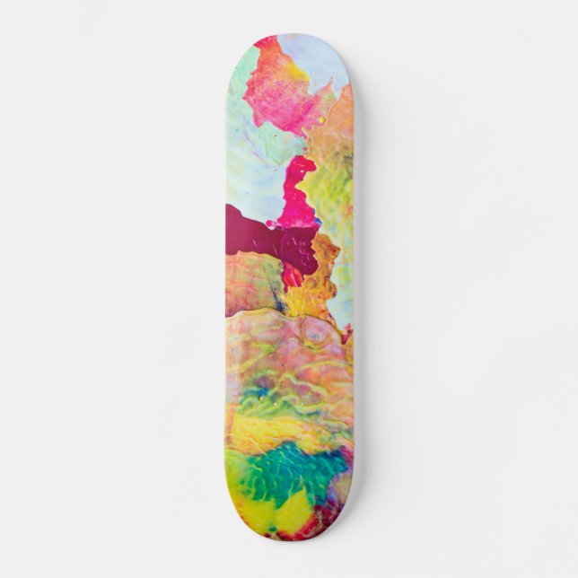 Colourful Paint Splatter Skateboard (Front)