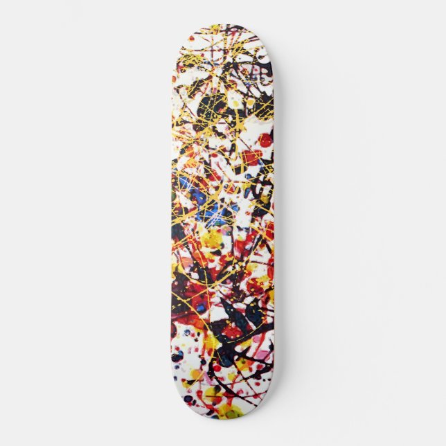 Colourful Paint Splatter Skateboard (Front)