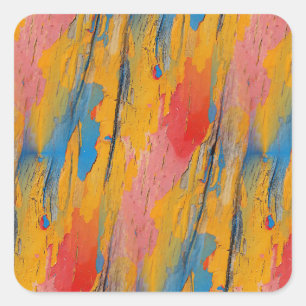 Colourful Paint Splatter Square Sticker