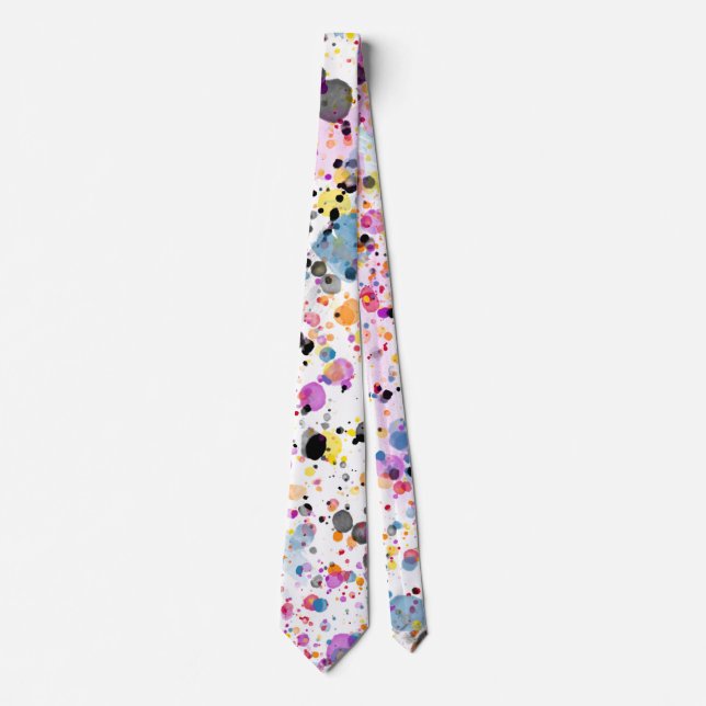 Colourful Paint Splatter Tie (Front)