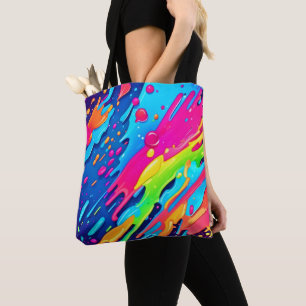 Colourful Paint Splatter Tote Bag
