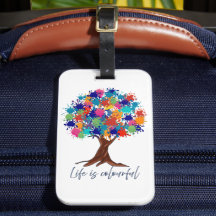 Colourful Paint Splatter Tree Reusable bag