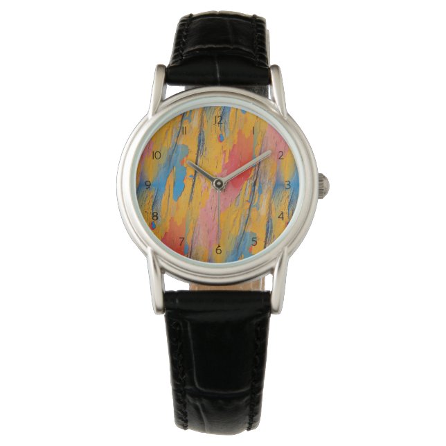 Colourful Paint Splatter Watch (Front)
