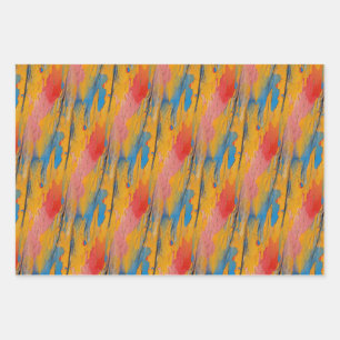 Colourful Paint Splatter Wrapping Paper Sheet