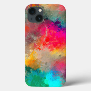 Colourful Paint Splattered on Concrete iPhone 13 Case