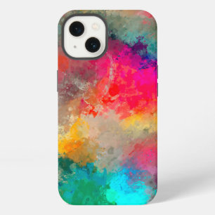Colourful Paint Splattered on Concrete iPhone 13 Case