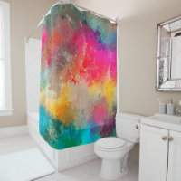 Colourful Paint Splattered on Concrete
