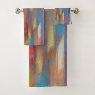 Colourful paint streaks  bath towel set