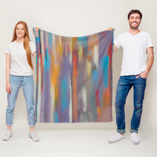 Colourful paint streaks fleece blanket