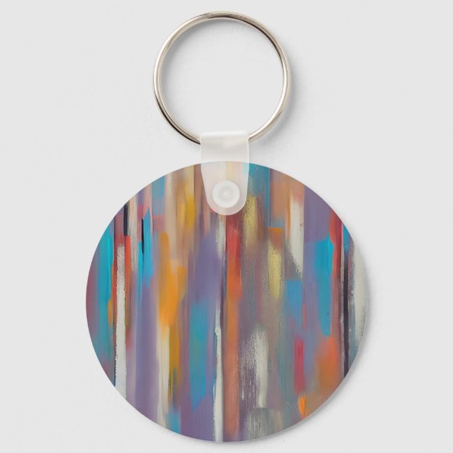 Colourful paint streaks key ring (Front)