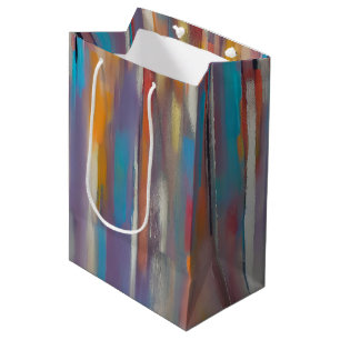 Colourful paint streaks medium gift bag