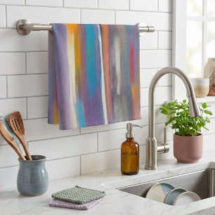 Colourful paint streaks tea towel