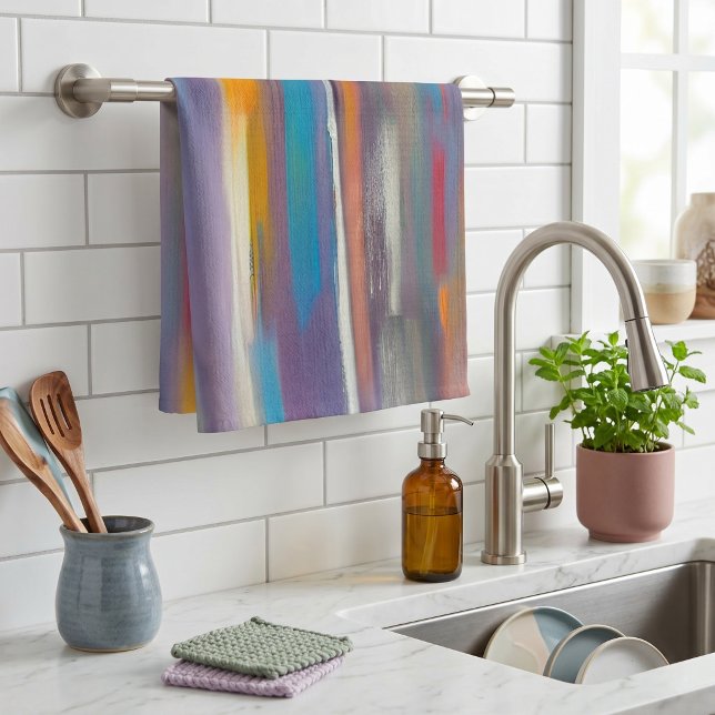 Colourful paint streaks  tea towel (Creator Uploaded)