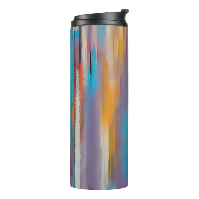 Colourful paint streaks thermal tumbler (Rotated Left)