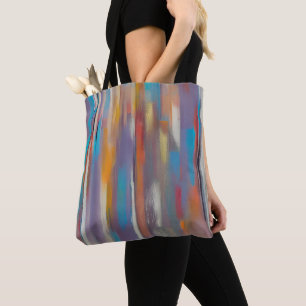 Colourful paint streaks tote bag