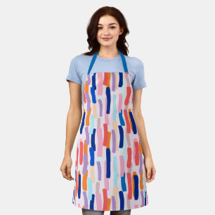 Colourful Paintbrush Stroke Pattern Apron