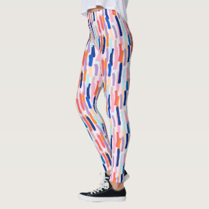 Colourful Paintbrush Stroke Pattern Leggings